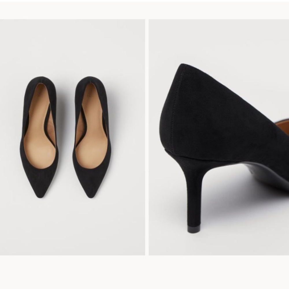H & M - Black Suede Heels